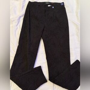 Robell black jacquard pull on pants US size 6, EU size 36